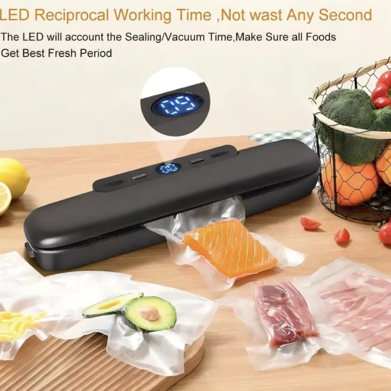 Vacuum Sealer, Automatic Food Vacuum Sealer Machine One-Touch Vacuum Sealing for Dry & Moist Food Preservation, Compact Vacuum Packer Machine